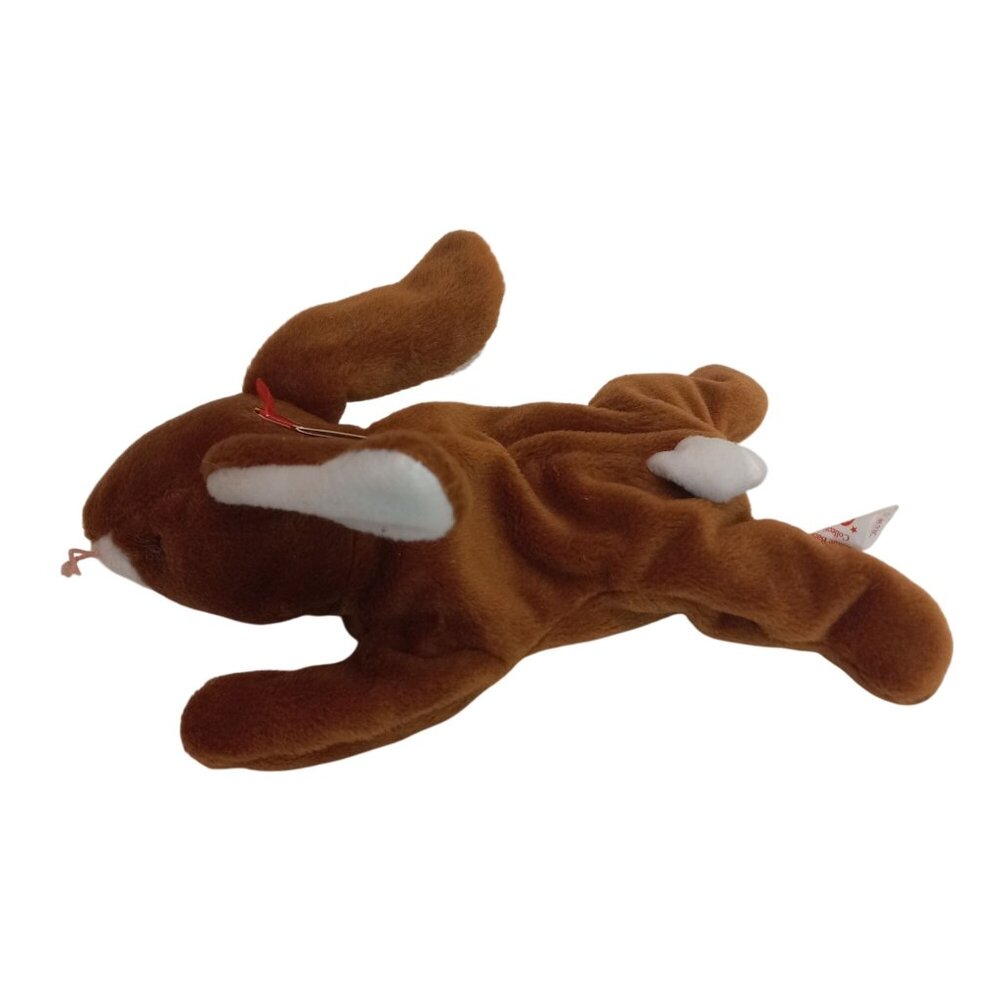 Ty Beanie Baby Ears Bunny Rabbit Plush Stuffed Toy Brown White 1995 NEW